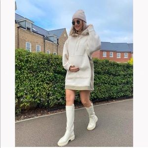 NWT H&M Conscious Collection Taupe Oversized sweatshirt Hoodie Dress